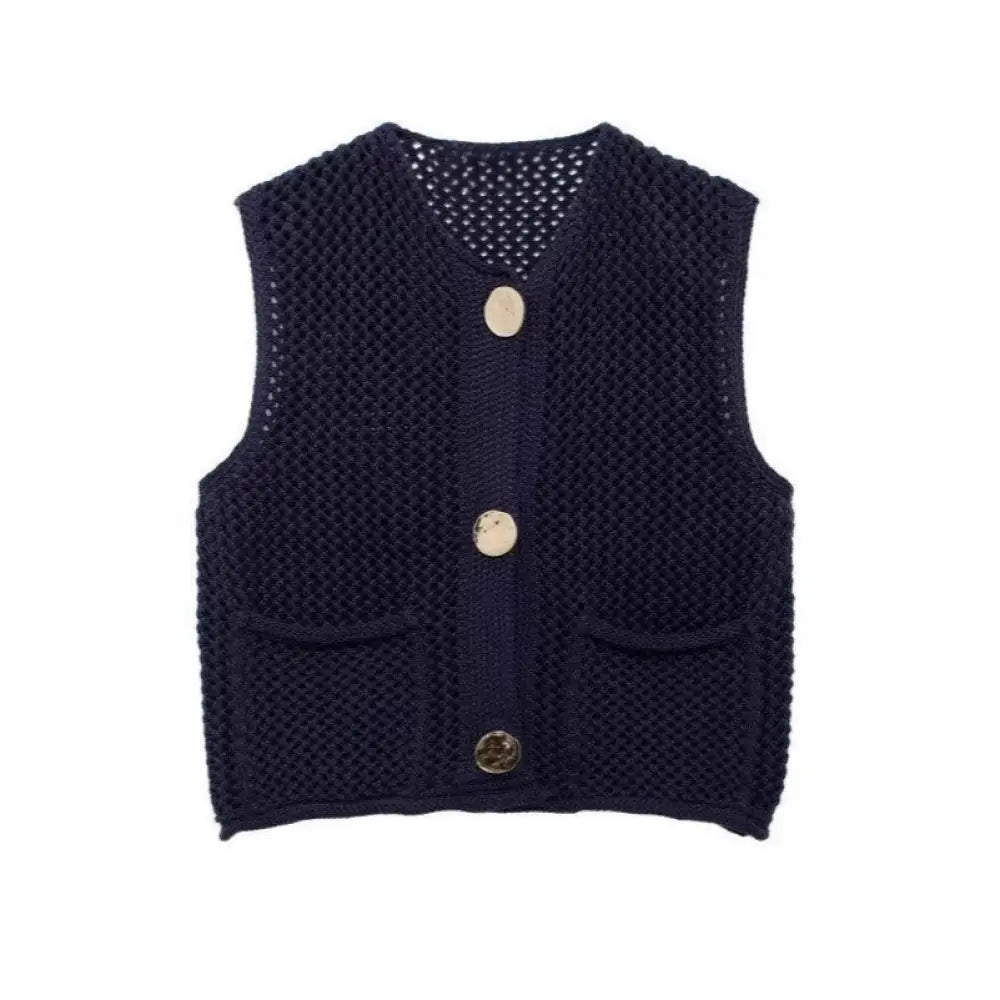 Crochet Hollow Vest – Versatile Round Neck | Soulmate Streetwear by same ANTHEM.