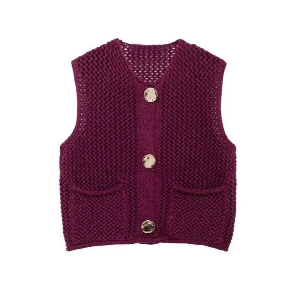 Crochet Hollow Vest – Versatile Round Neck | Soulmate Streetwear by same ANTHEM.