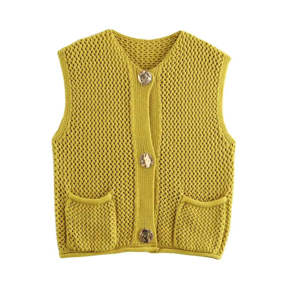 Crochet Hollow Vest – Versatile Round Neck | Soulmate Streetwear by same ANTHEM.