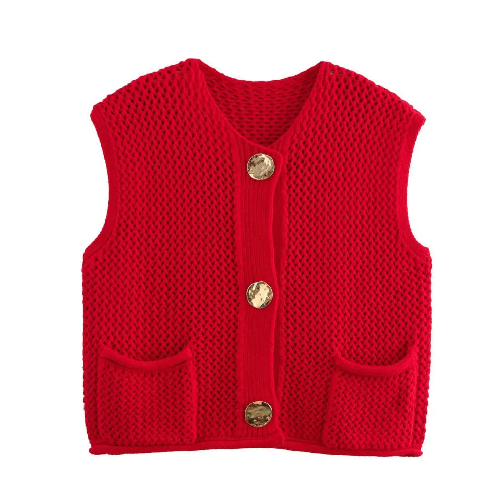 Crochet Hollow Vest – Versatile Round Neck | Soulmate Streetwear by same ANTHEM.