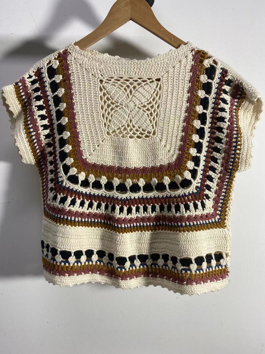 Crochet Knitted Pullover | same ANTHEM. - Sweater / L - Bag