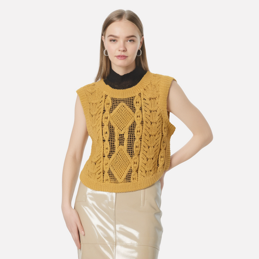Crocheted Mesh Pullover Vest Top – Cute Chic Streetwear | same ANTHEM