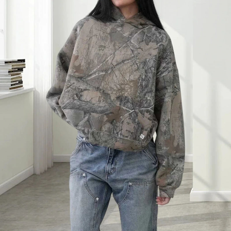 Cropped Camouflage Hoodie – same ANTHEM | Soulmate Streetwear for Lovers & Chosen Family - Maple Leaf Branches / XXS