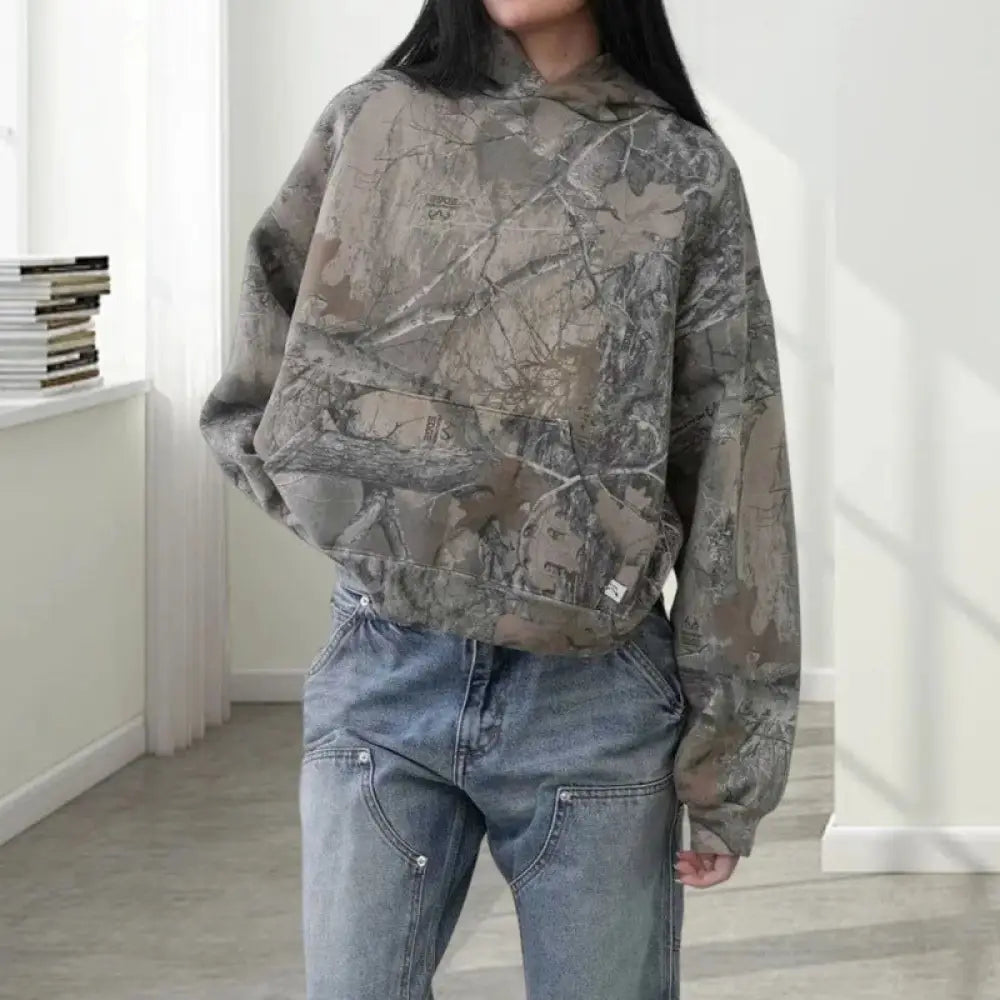 Cropped Camouflage Hoodie – same ANTHEM | Soulmate Streetwear for Lovers & Chosen Family - Maple Leaf Branches / XXS