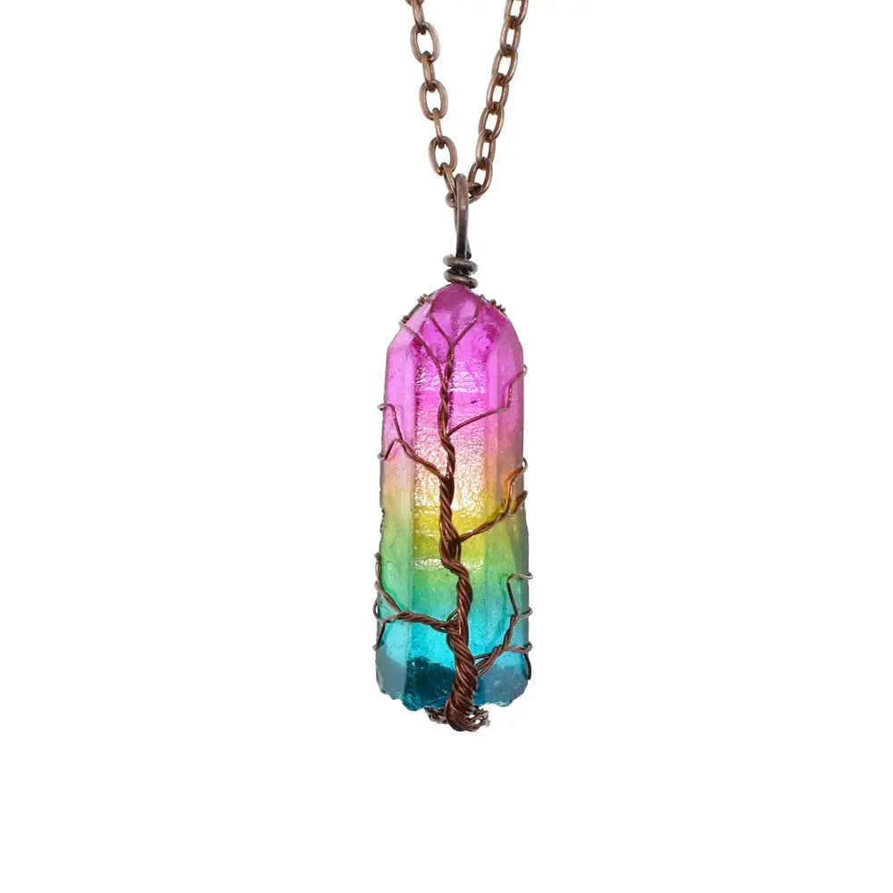 Crystal Tree of Life Necklace | Boho Chic Gemstone Pendant | same ANTHEM