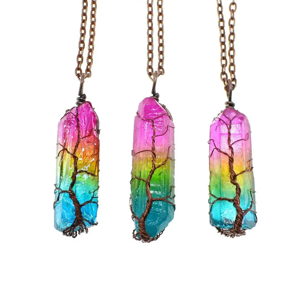 Crystal Tree of Life Necklace | Boho Chic Gemstone Pendant | same ANTHEM