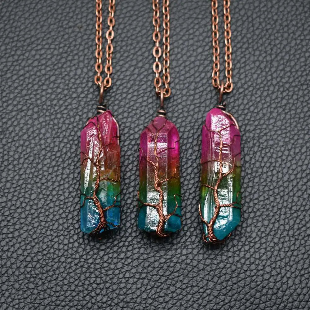 Crystal Tree of Life Necklace | Boho Chic Gemstone Pendant | same ANTHEM