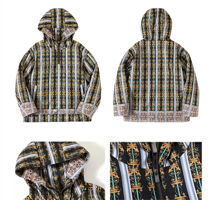 Quilted Hooded Print Sweatshirt | same ANTHEM.