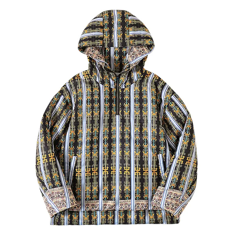 Quilted Hooded Print Sweatshirt | same ANTHEM.