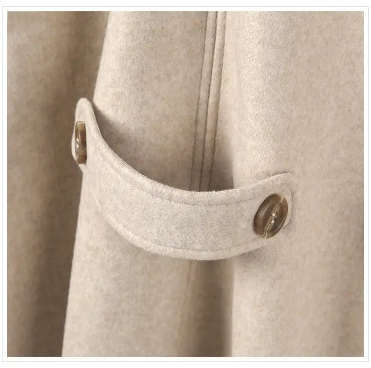 Lace-up Shawl Cape Thickened Coat Woolen