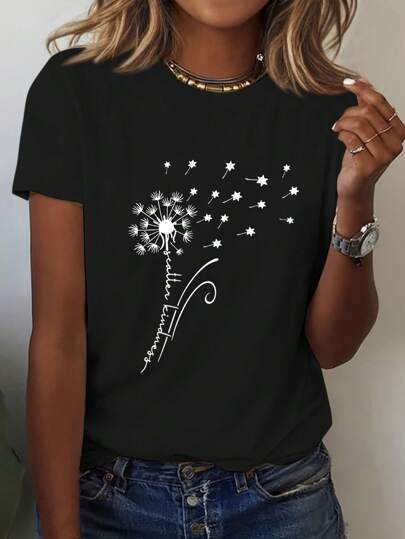 Dandelion Butterfly Tee – same ANTHEM Romantic Fashion for Soulmates - Black1 / L