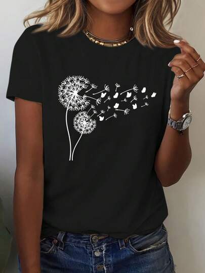 Dandelion Butterfly Tee – same ANTHEM Romantic Fashion for Soulmates - Black / L