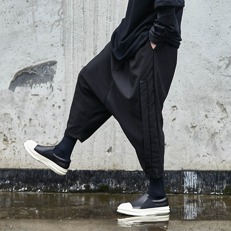 Dark High Fashion Low Crotch Straddles Pants | same ANTHEM. Soulmate Streetwear