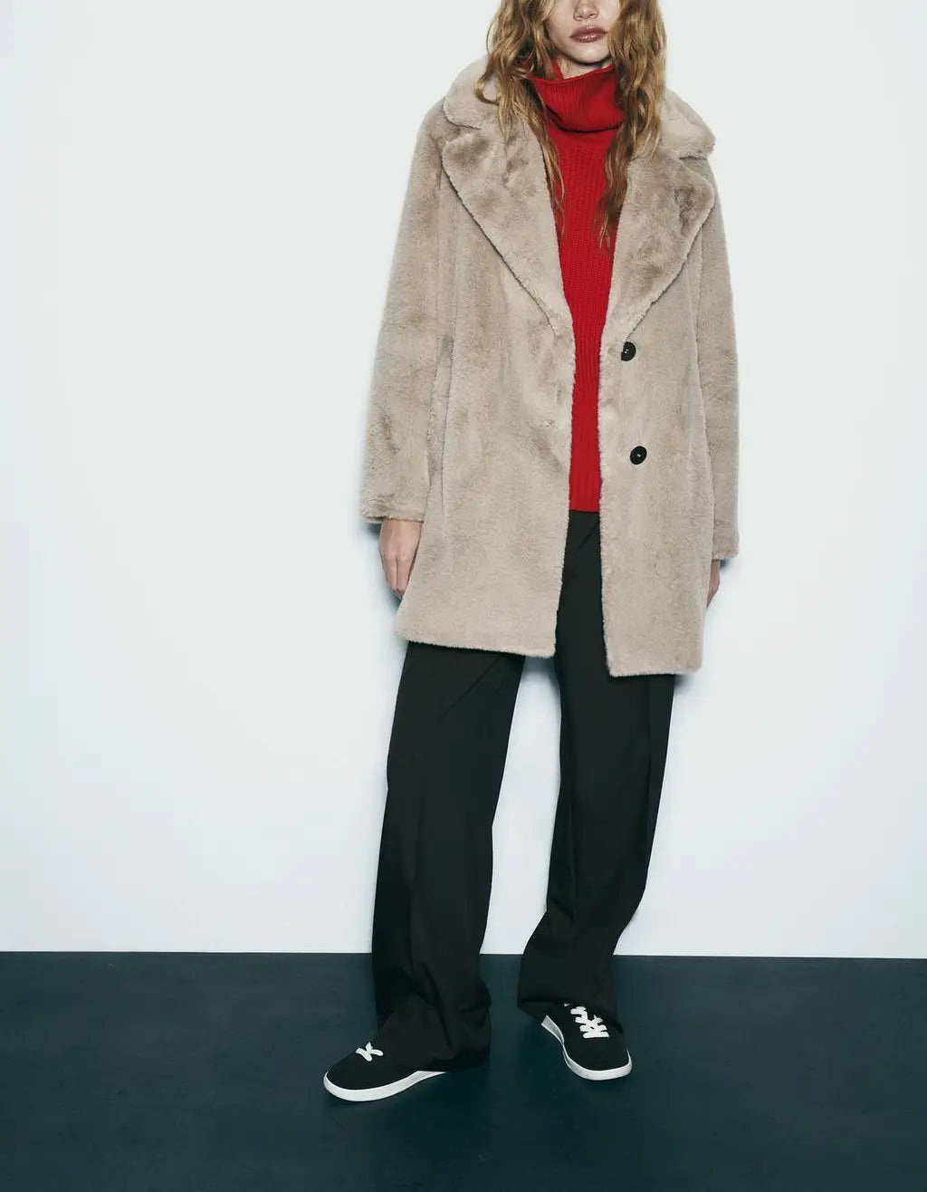 Fall Winter Fashion Artificial Fur Women’s Warm Mid-length Coat
