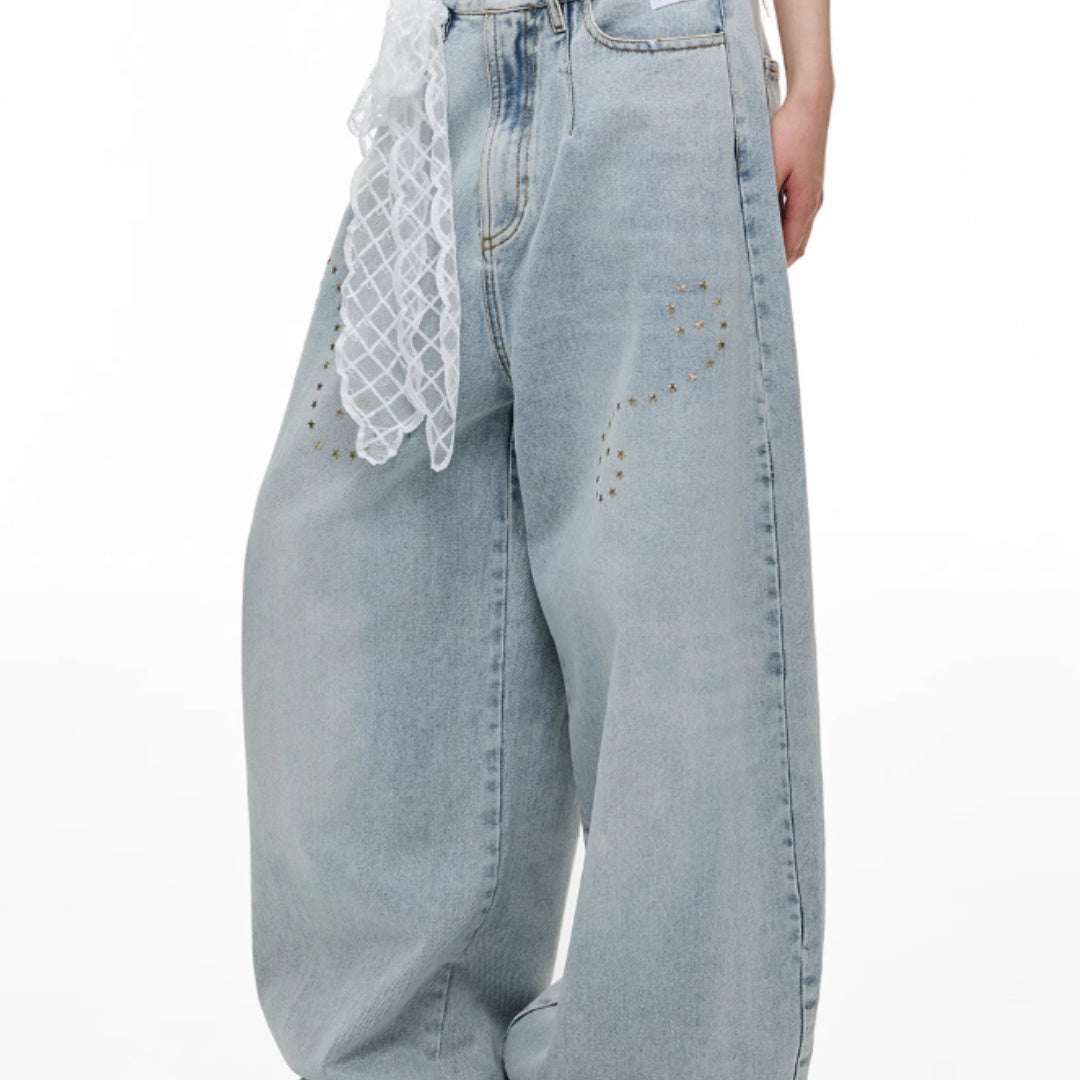 Jeans Female Heavy Worker Hot Stamping Father Doing Old - Bag