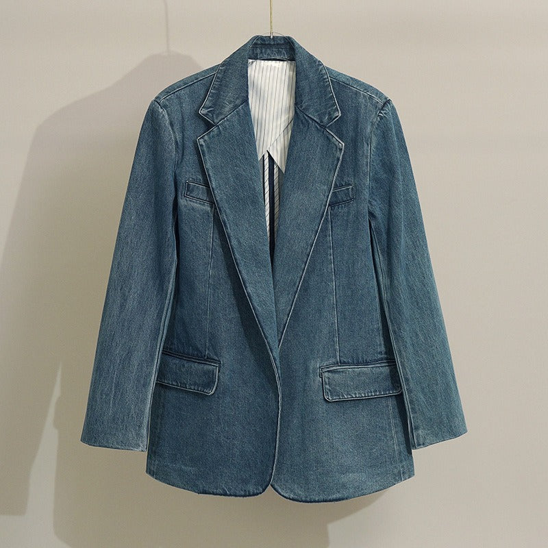 Denim Suit Jacket | same ANTHEM. - blue / M