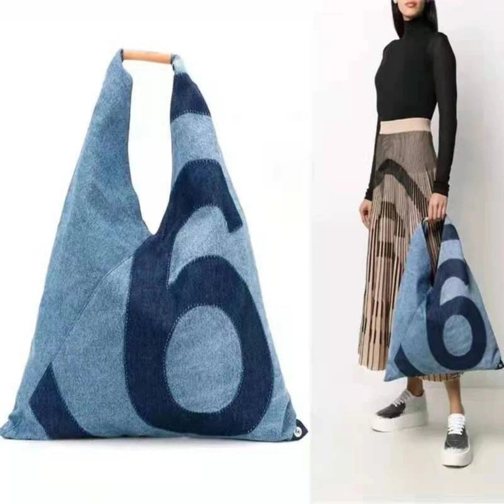 Denim Tote Bag – Casual Soulmate Style | same ANTHEM - denim blue / 45*60*3CM