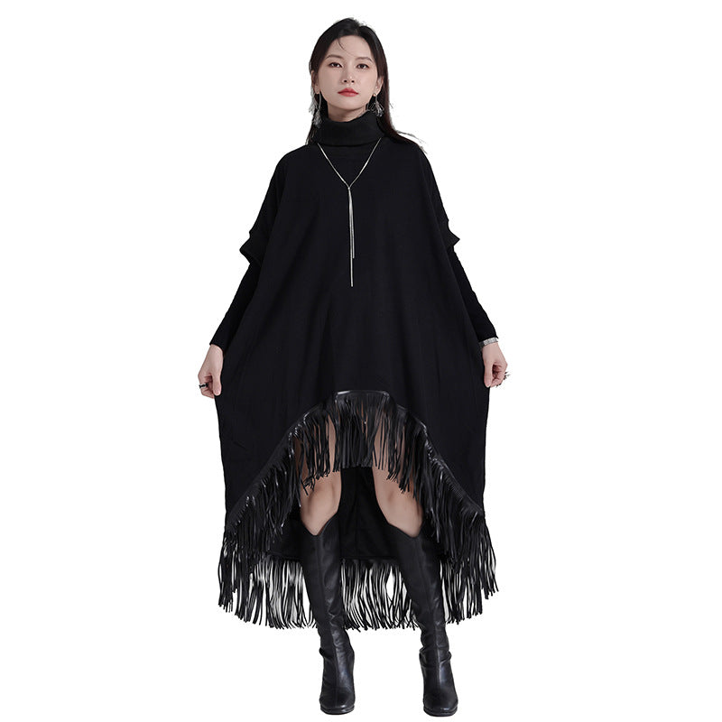 Designer Cape Style High Neck Dress – Soulmate Streetwear | same ANTHEM - Black / One size