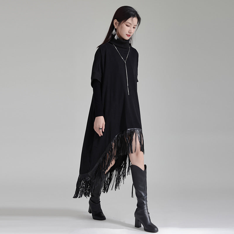 Designer Cape Style High Neck Dress – Soulmate Streetwear | same ANTHEM - Black / One size