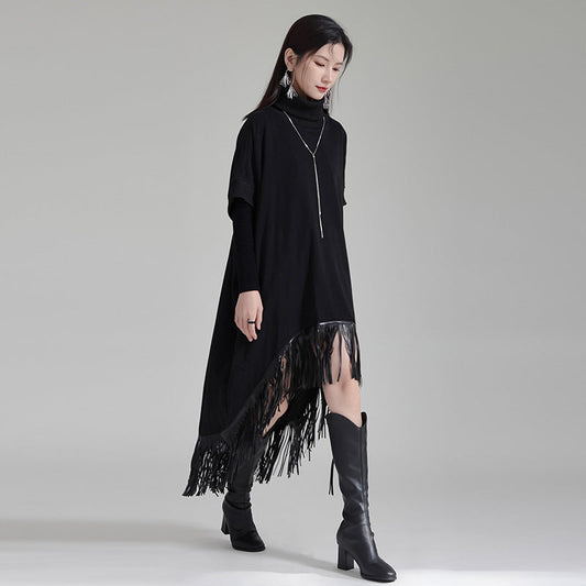 Designer Cape Style High Neck Dress – Soulmate Streetwear | same ANTHEM - Black / One size