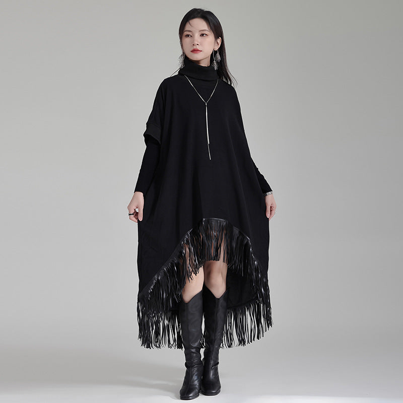 Designer Cape Style High Neck Dress – Soulmate Streetwear | same ANTHEM - Black / One size