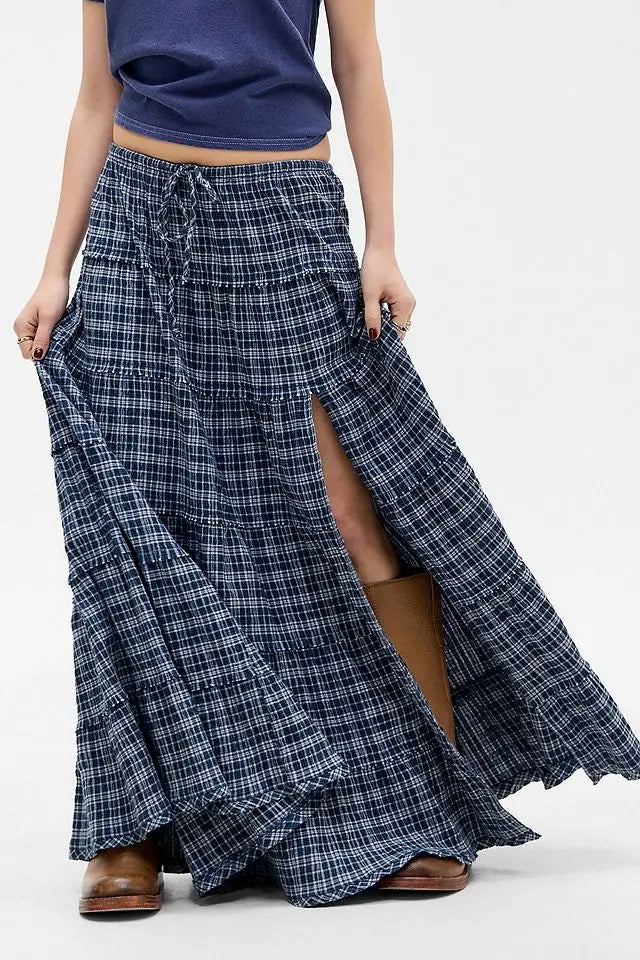 Plaid Long Skirt | same ANTHEM.