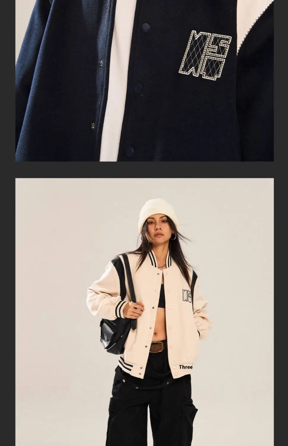 Contrast Color Embroidered Couple’s Baseball Uniform Jacket Coat