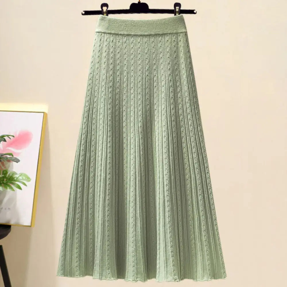 Dinified Knitted Waist-Tight Skirt | Lover’s Skirt for Friends & Soulmates | same ANTHEM - Green Skirt / 2XL