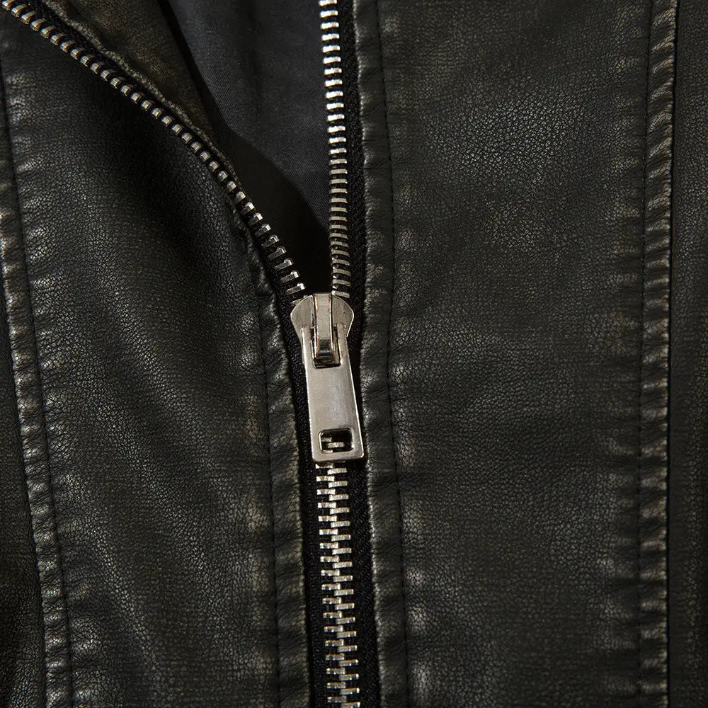 Distressed PU Biker Jacket – Bold & Soulful Layers | same ANTHEM