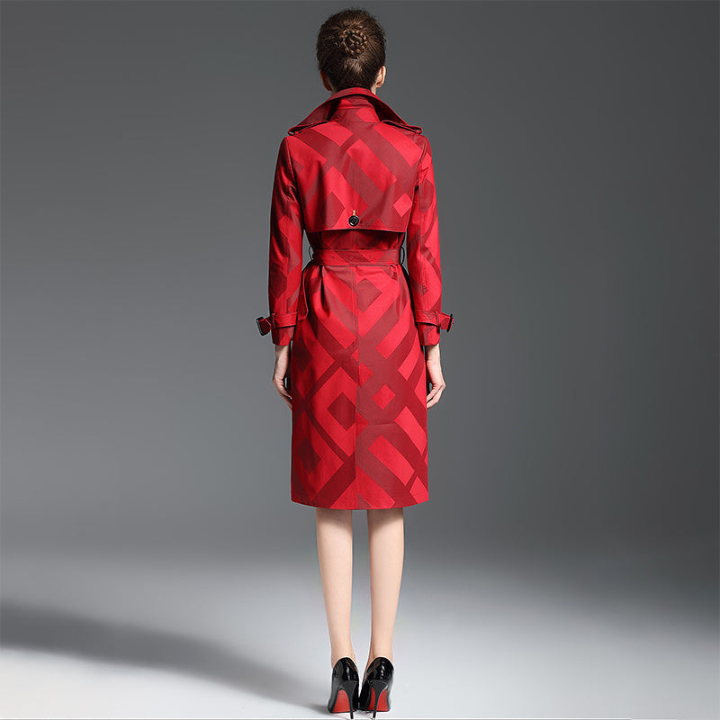 Double breasted long windbreaker for women - Bag