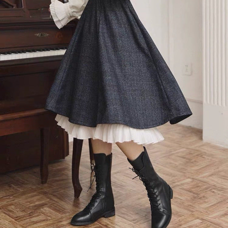Double-Layer Pleated Tartan Skirt – Romantic Style for Soulmates | Same ANTHEM