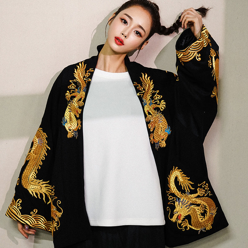 Dragon embroidered jacket - Black / L - Bag