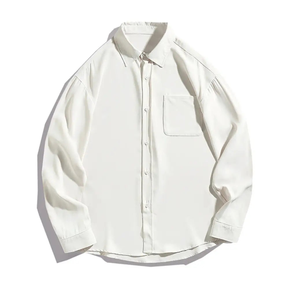 Draping Long-Sleeved Shirt – Japanese Style | same ANTHEM Men’s Shirts - Beige / L