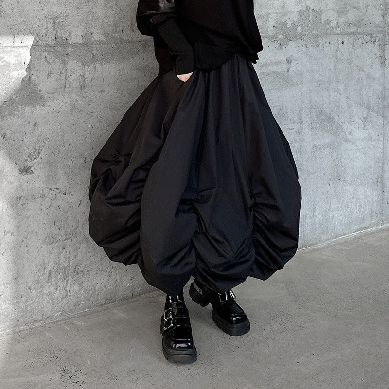 Drawn Loose High Waisted Fluffy Skirt | Japanese Style Casual Chic | same ANTHEM - black / one size