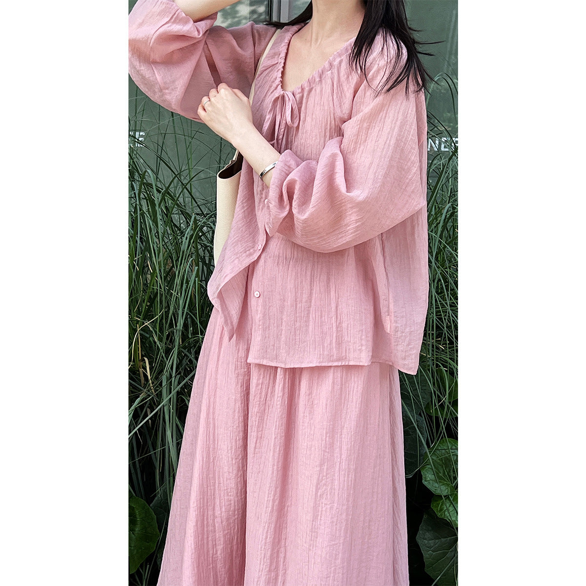 Drawstring Pleated Two-Piece Set – same ANTHEM