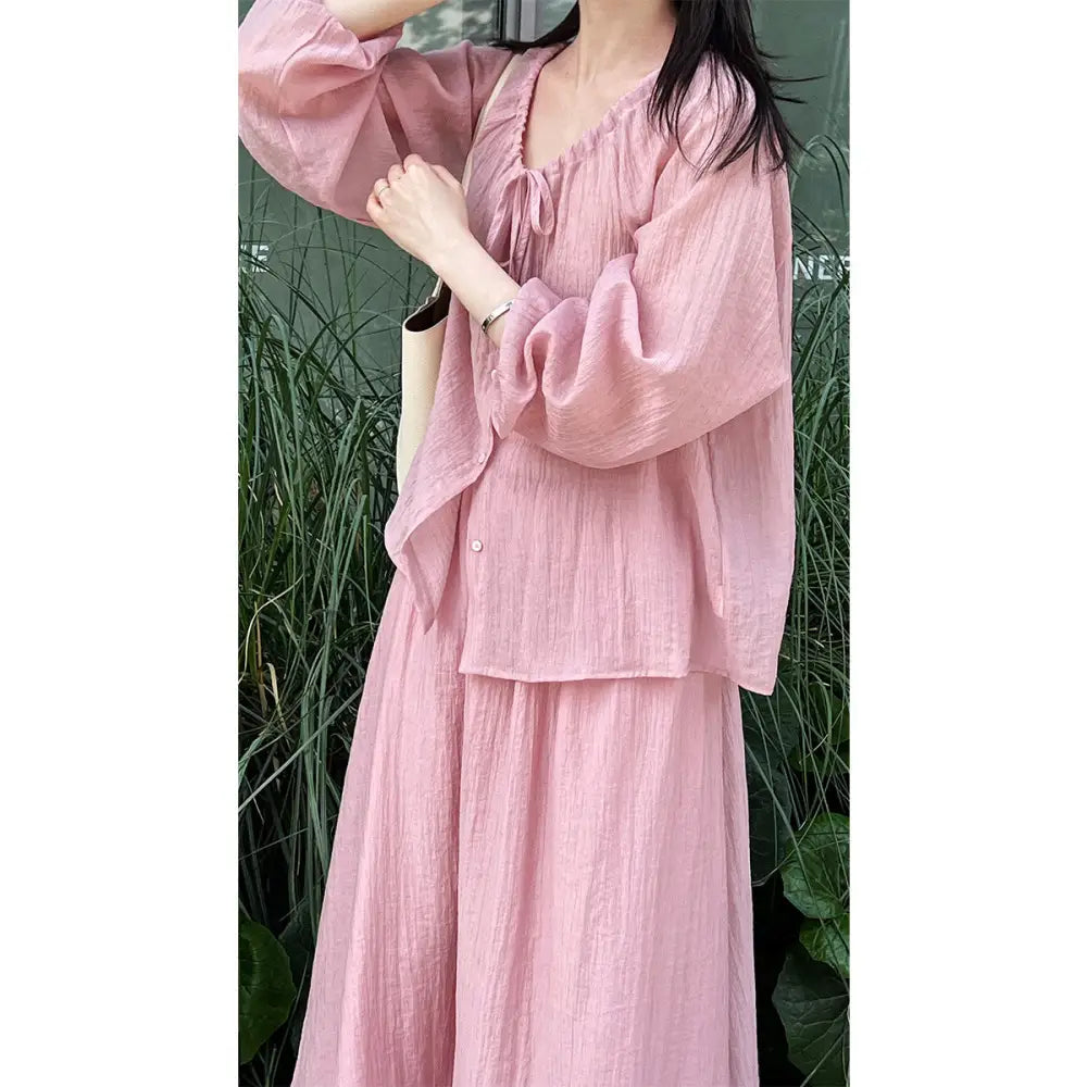 Drawstring Pleated Two-Piece Set – same ANTHEM
