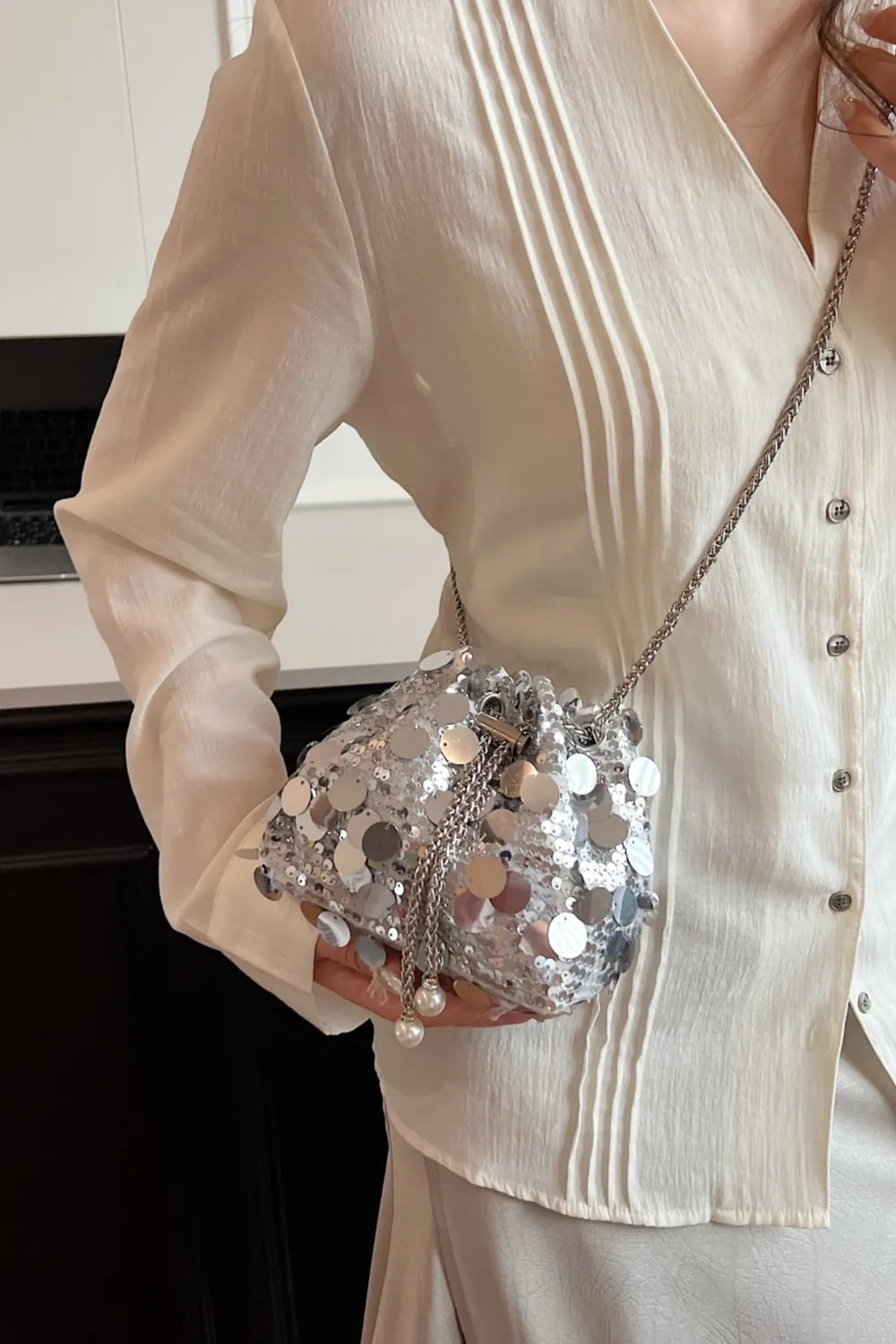 Drawstring Sequin Crossbody Bag – Soulmate Streetwear Accessory | same ANTHEM