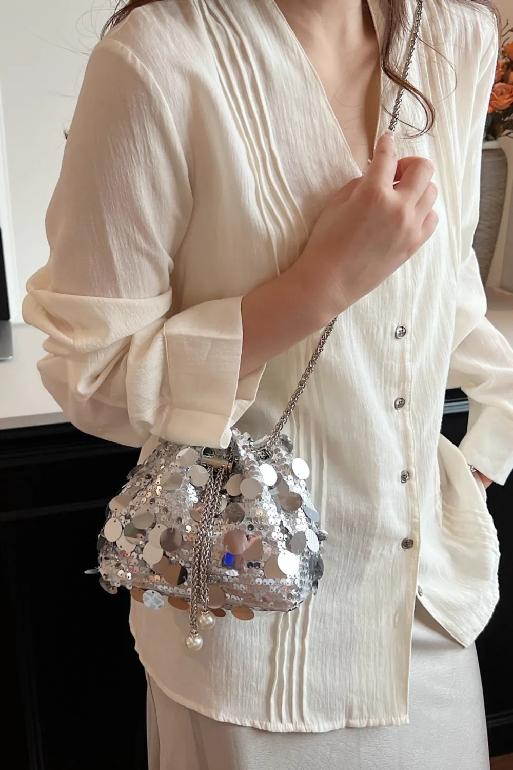 Drawstring Sequin Crossbody Bag – Soulmate Streetwear Accessory | same ANTHEM