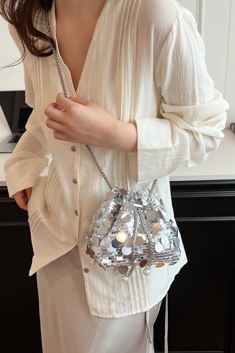 Drawstring Sequin Crossbody Bag – Soulmate Streetwear Accessory | same ANTHEM