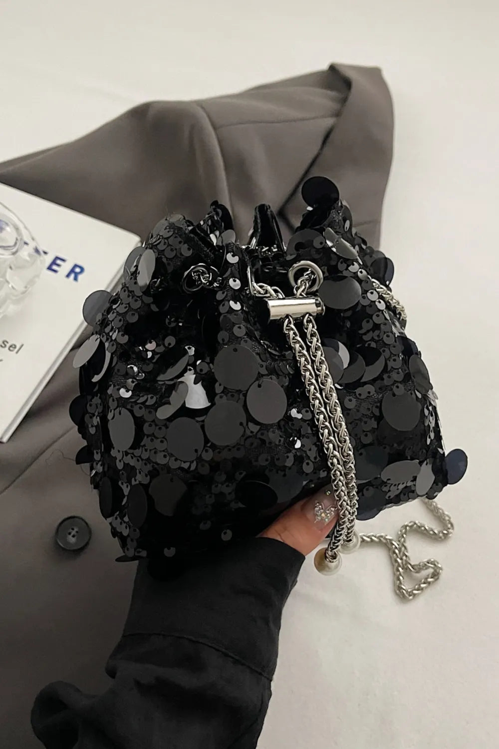 Drawstring Sequin Crossbody Bag – Soulmate Streetwear Accessory | same ANTHEM