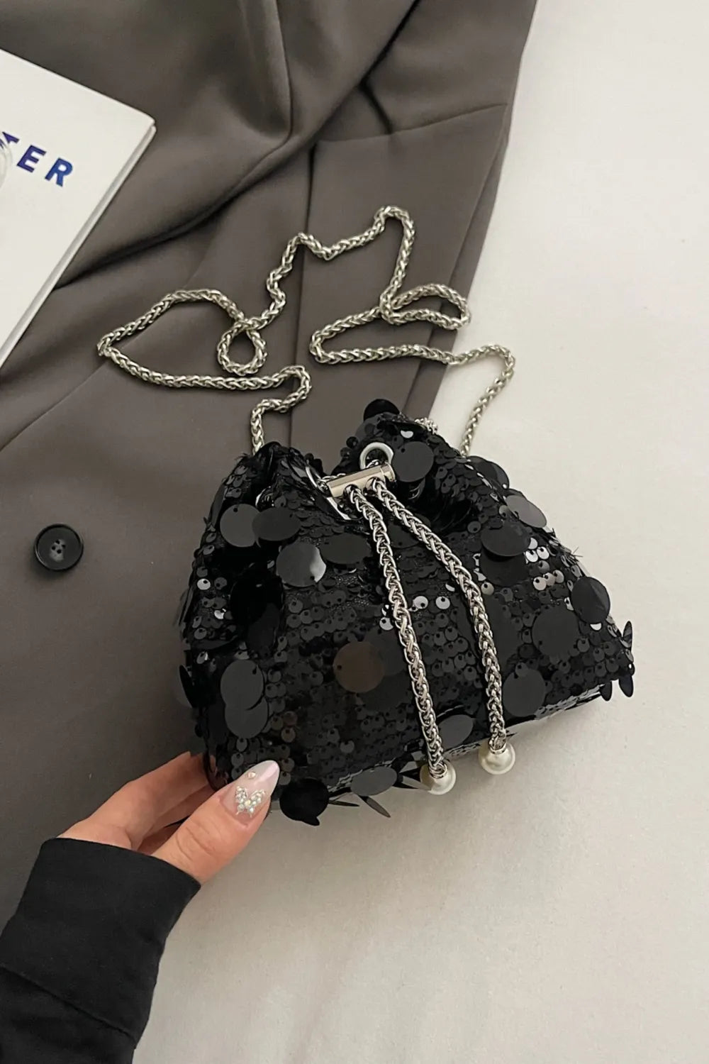 Drawstring Sequin Crossbody Bag – Soulmate Streetwear Accessory | same ANTHEM