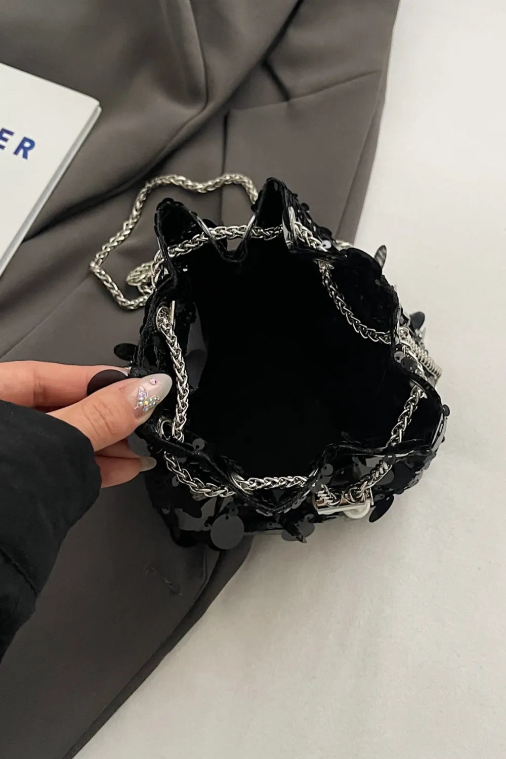 Drawstring Sequin Crossbody Bag – Soulmate Streetwear Accessory | same ANTHEM