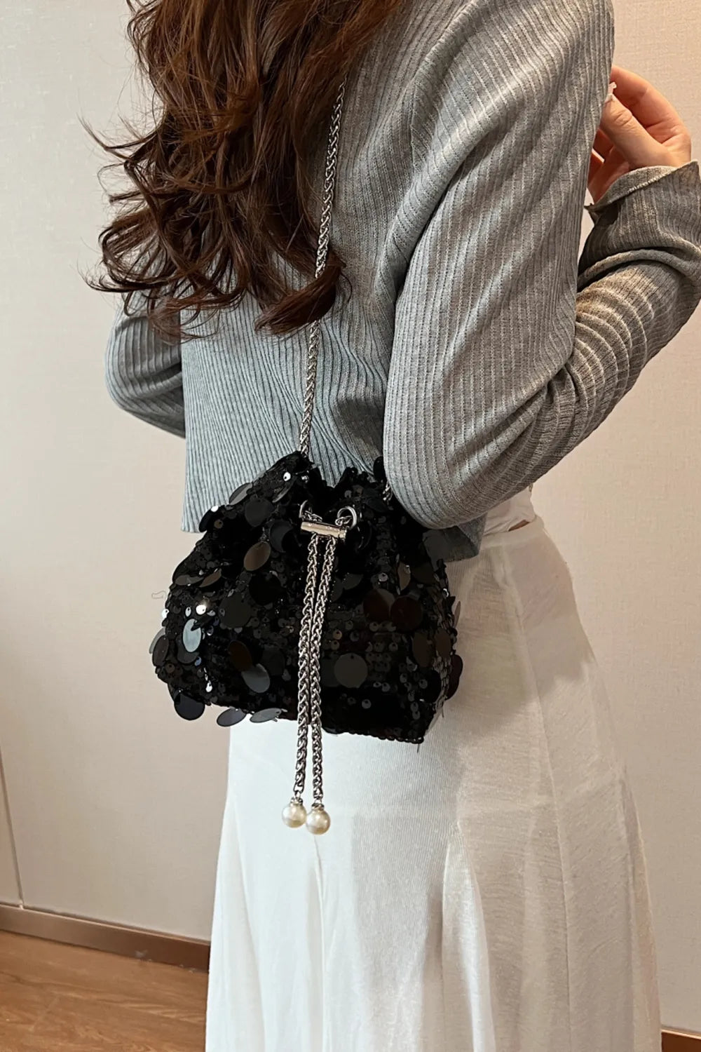 Drawstring Sequin Crossbody Bag – Soulmate Streetwear Accessory | same ANTHEM