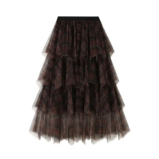 Dreamy A-Line Tulle Skirt for Women | same ANTHEM - Coffee / One Size