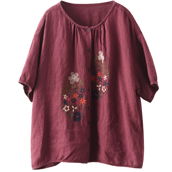 Dreamy Boho Linen Embroidered Top - Romantic French Chic Streetwear | same ANTHEM