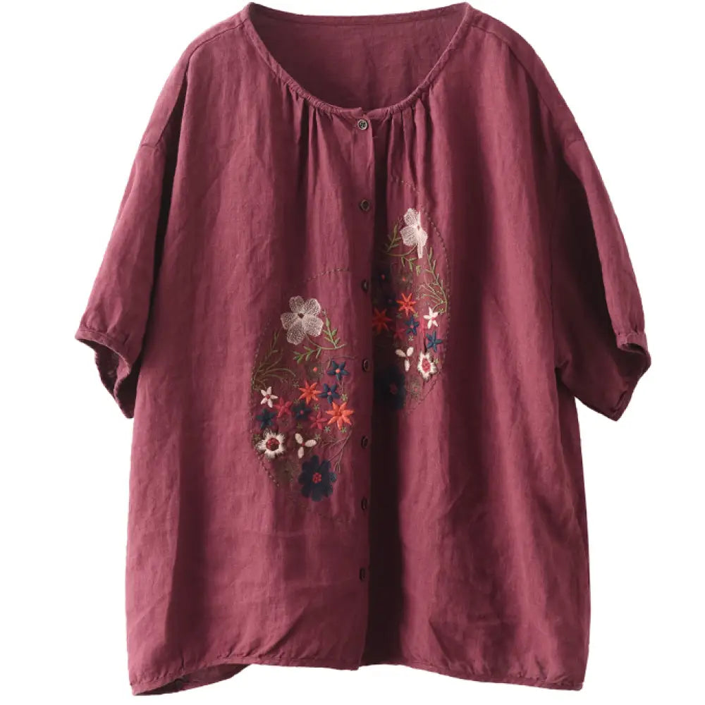 Dreamy Boho Linen Embroidered Top - Romantic French Chic Streetwear | same ANTHEM