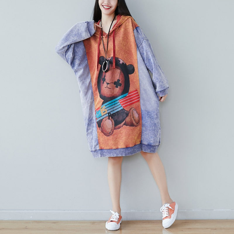 Dreamy Cartoon Contrast Hoodie Dress – Soulmate Streetwear | same ANTHEM