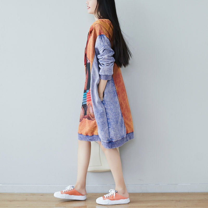 Dreamy Cartoon Contrast Hoodie Dress – Soulmate Streetwear | same ANTHEM