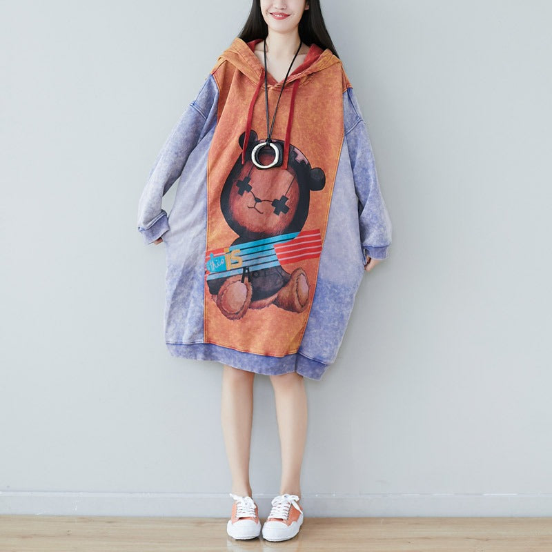 Dreamy Cartoon Contrast Hoodie Dress – Soulmate Streetwear | same ANTHEM