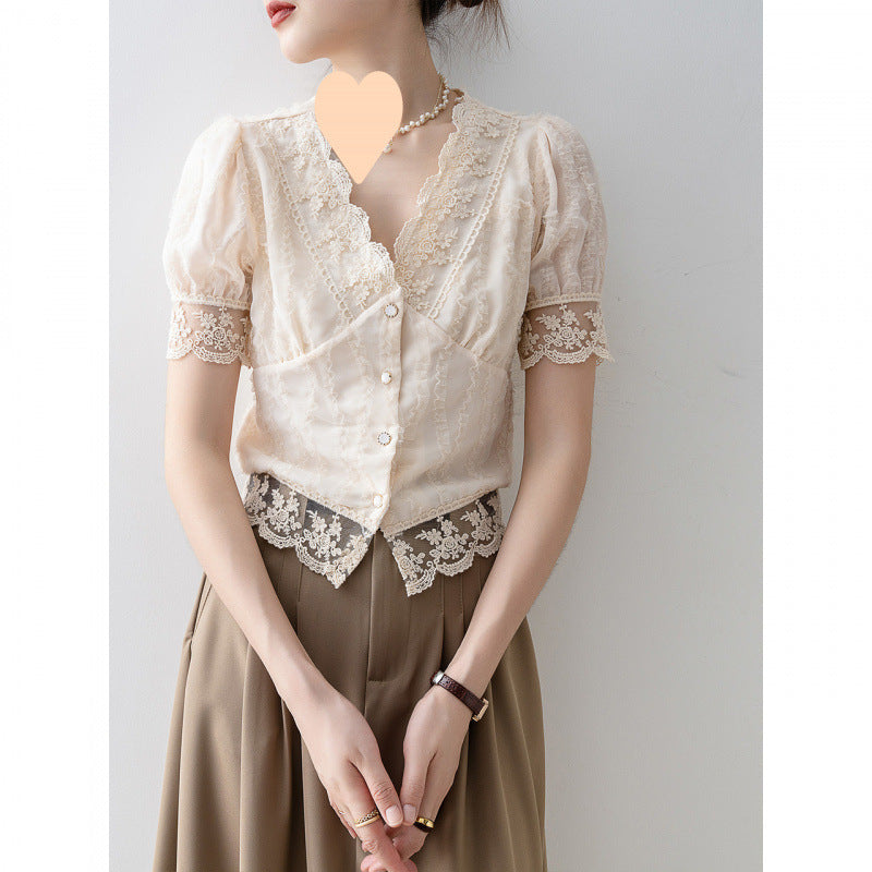 Dreamy Chiffon Lace Summer Top for Women – same ANTHEM